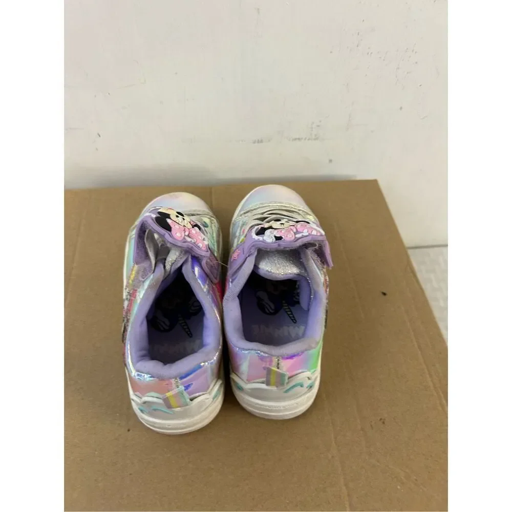 Minnie Mouse unicorn rainbow size‎ 8 tennis shoes shiny faux laces